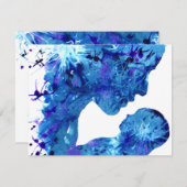 美しいマドンナと子供の水色 ノートカード (正面/裏面)