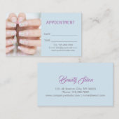 美しいマニキュアネイルサロンアポイントメント 予約カード (正面/裏面)