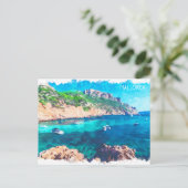 美しいマヨルカウォーターカラースペイン ポストカード (スタンド正面)