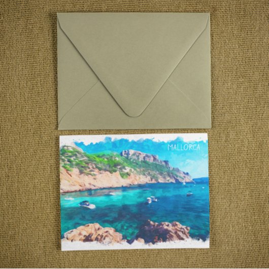 美しいマヨルカウォーターカラースペイン ポストカード