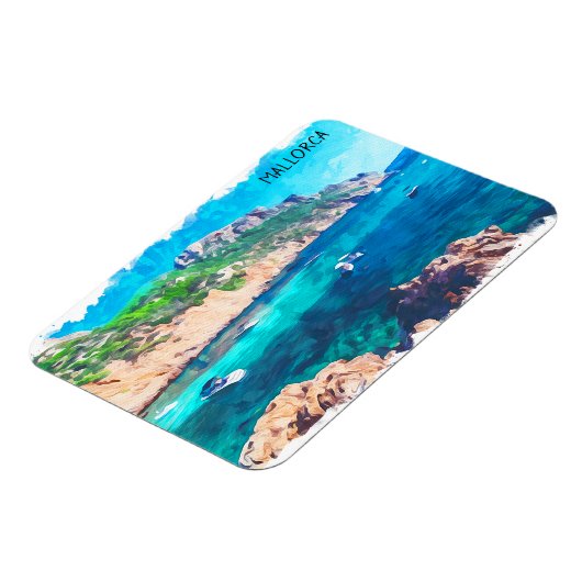 美しいマヨルカウォーターカラースペイン マグネット (左側)