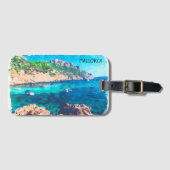 美しいマヨルカウォーターカラースペイン ラゲッジタグ (正面横)