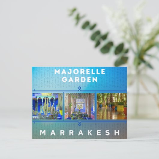 美しいマラケシュマジョレレレガーデンアーキテクチャ ポストカード (スタンド正面)