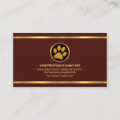 美しいマルチーズドッグレッド金ゴールドペットシストライプッター 名刺 (裏面)