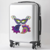 美しいマルディグラスマスクと装飾 シール (スーツケース)