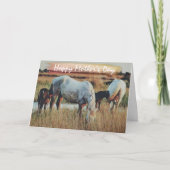 美しいマレスとフォールの馬のシーン母の日 カード (正面)