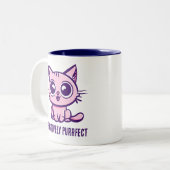 美しいマンガ子猫 ツートーンマグカップ (正面左)