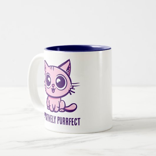 美しいマンガ子猫 ツートーンマグカップ (正面左)
