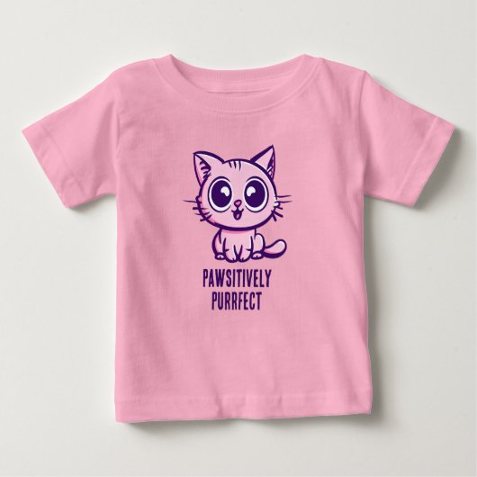 美しいマンガ子猫 ベビーTシャツ (正面)