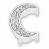 美しいマンダラムーンデザインパターン シール (正面)