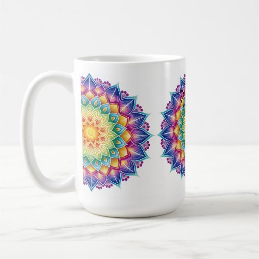 美しいマンダラヨゴと瞑想マグ コーヒーマグカップ (左)