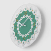 美しいマンダラ　ホワイト ラージ壁時計 (傾斜)