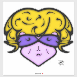 美しいマークとメガネv1の漫画の女性 シール