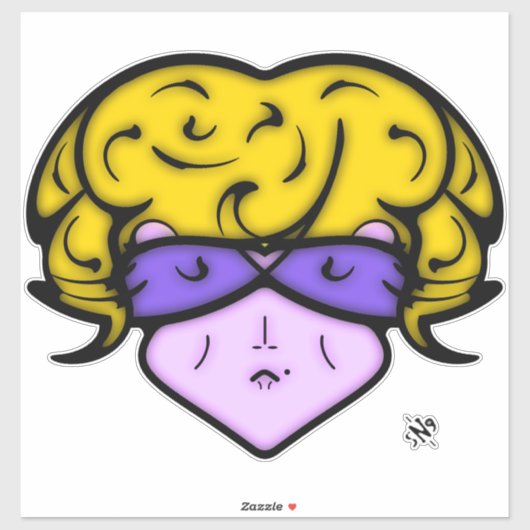 美しいマークとメガネv1の漫画の女性 シール (シート)