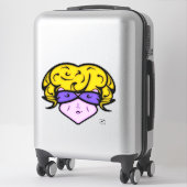 美しいマークとメガネv1の漫画の女性 シール (スーツケース)