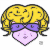 美しいマークとメガネv1の漫画の女性 シール (正面)