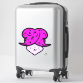 美しいマークと帽子v1の漫画の女性 シール (スーツケース)