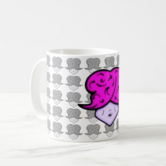 美しいマークと帽子v1.1の漫画の女性 コーヒーマグカップ (正面左)