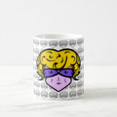 美しいマークと眼鏡を持つ漫画の女性v1.1 コーヒーマグカップ (中央)