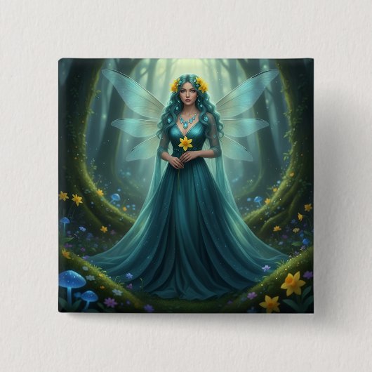 美しいマーチアクアマリンフェアリー 缶バッジ (正面)
