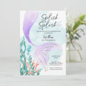 美しいマーメイドガールバースデーパーティー 招待状 (スタンド正面)
