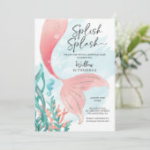 美しいマーメイドガールバースデーパーティー 招待状 (スタンド正面)