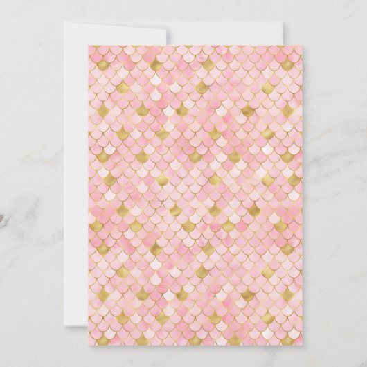 美しいマーメイドガールバースデーパーティー 招待状 (裏面)