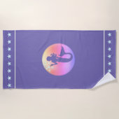 美しいマーメイドシルエット&スター ビーチタオル (正面)