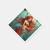 美しいマーメイドハッピーホリデーズクリスマス スタンダードカクテルナプキン (角)