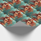 美しいマーメイドハッピーホリデーズクリスマス ラッピングペーパー (角)