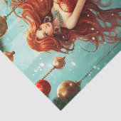 美しいマーメイドハッピーホリデーズクリスマス 薄葉紙 (詳細)