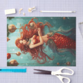 美しいマーメイドハッピーホリデーズクリスマス 薄葉紙 (クラフト)