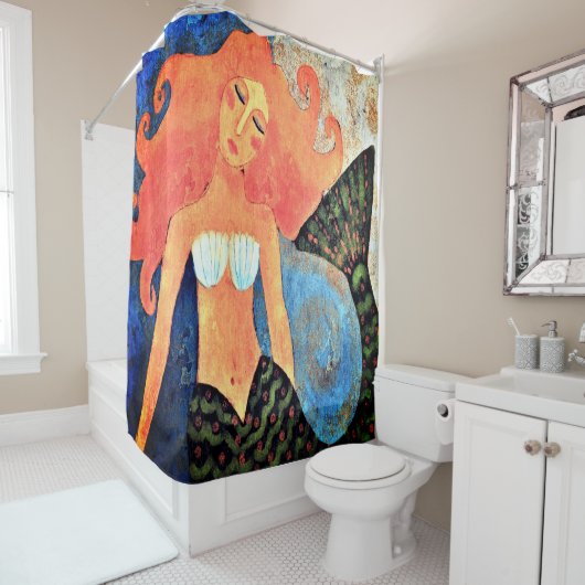 美しいマーメイド抽象芸術 シャワーカーテン (インサイチュ)