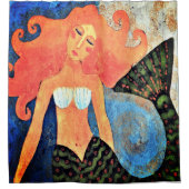 美しいマーメイド抽象芸術 シャワーカーテン (正面)