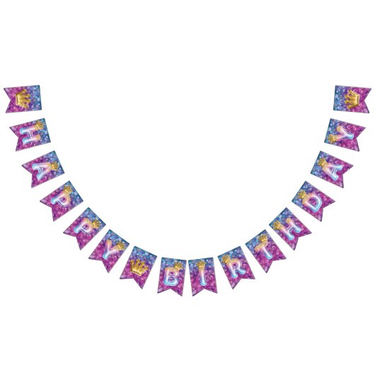 美しいマーメイド誕生日バルーンフォイル文字 バンティングフラッグ (全)