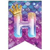 美しいマーメイド誕生日バルーンフォイル文字 バンティングフラッグ (第2の旗)