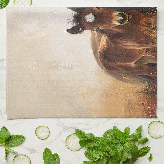 美しいマーレとフォア絵を描ル キッチンタオル (折り畳み)