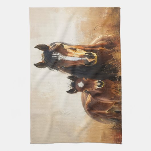 美しいマーレとフォア絵を描ル キッチンタオル (縦)