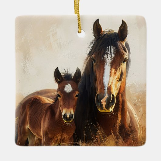 美しいマーレとフォア絵を描ル セラミックオーナメント (正面)