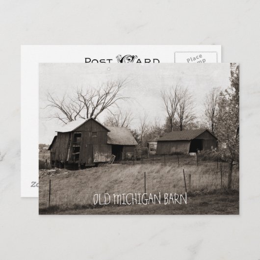 美しいミシガンの古い納屋 ポストカード (正面/裏面)