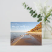 美しいミシガン湖からの挨拶 ポストカード (スタンド正面)