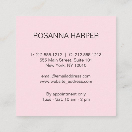 美しいミシンの衣類の変化 スクエア名刺 (裏面)