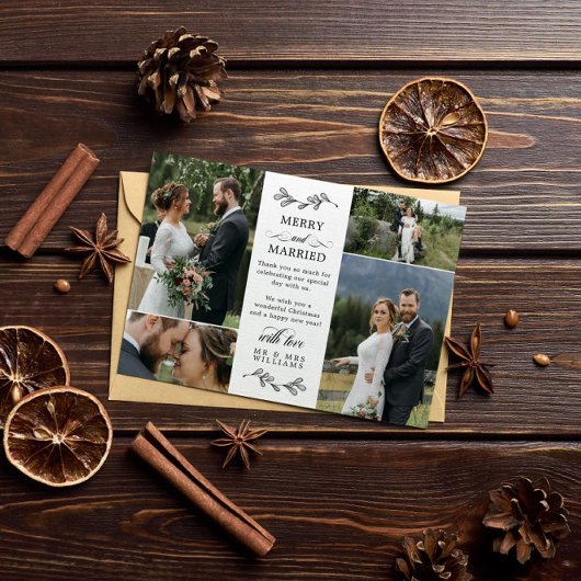 美しいミストレメリーー結婚したトクリスマス サンキューカード