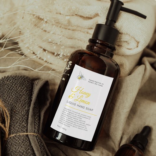 美しいミツバチ黄色の液体手洗い石鹸ラベル ワインラベル