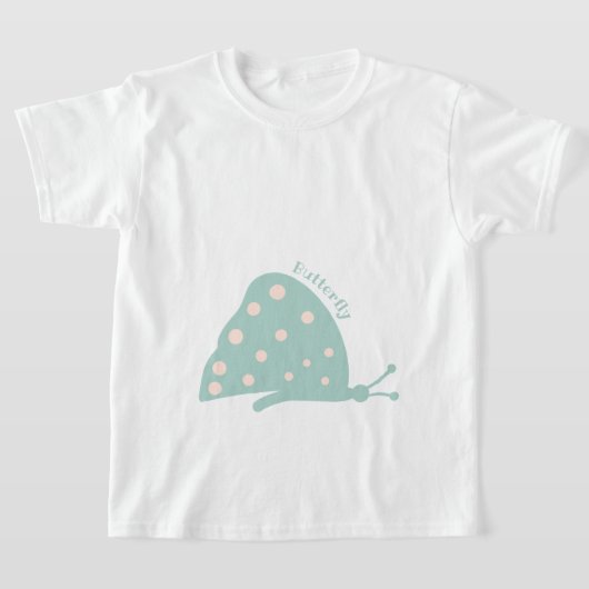 美しいミニマリストの緑の蝶のTシャツ Tシャツ (レイダウン)