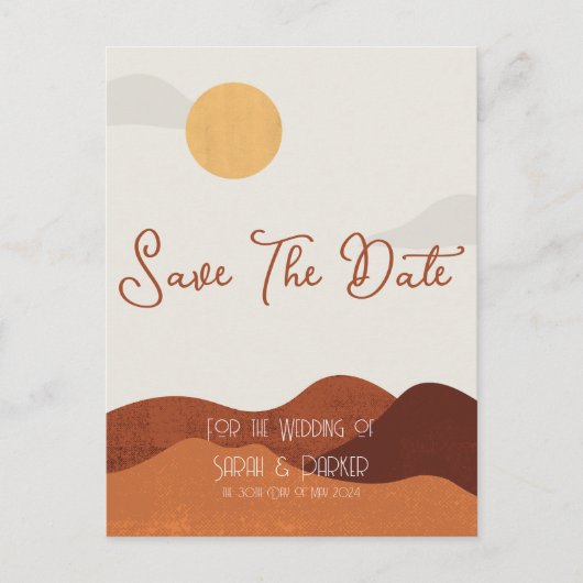 美しいミニマルなサニーデザートポストカード ポストカード (正面)