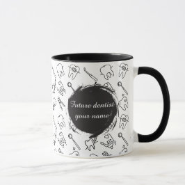 美しいミニマルな歯科アイコンパターンのコーヒーカップ マグカップ