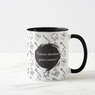 美しいミニマルな歯科アイコンパターンのコーヒーカップ マグカップ