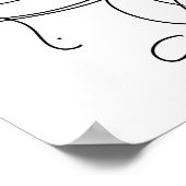 美しいミニマルの女性ラインアート ポスター (角)