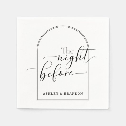 美しいミニマルスクリプト 前夜のナプキン スタンダードカクテルナプキン (正面)